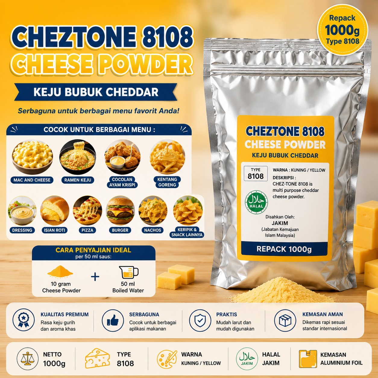 Kerry Cheztone 8108 Keju Bubuk Repack Keju Bubuk Kerry Cheztone 8108 - Image 1